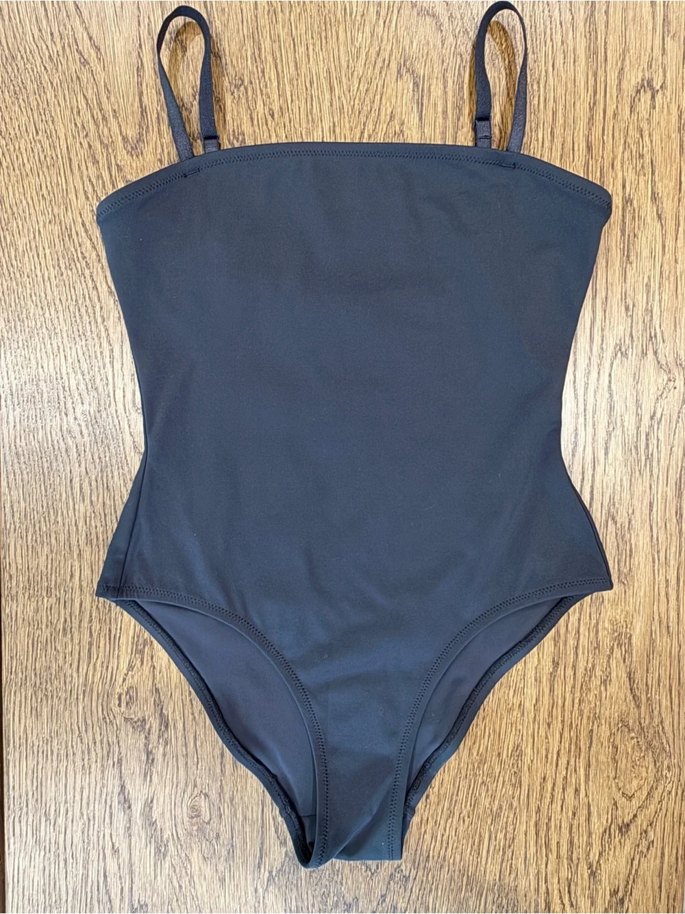 SKIMS Black Square Neck One-Piece Swimsuit